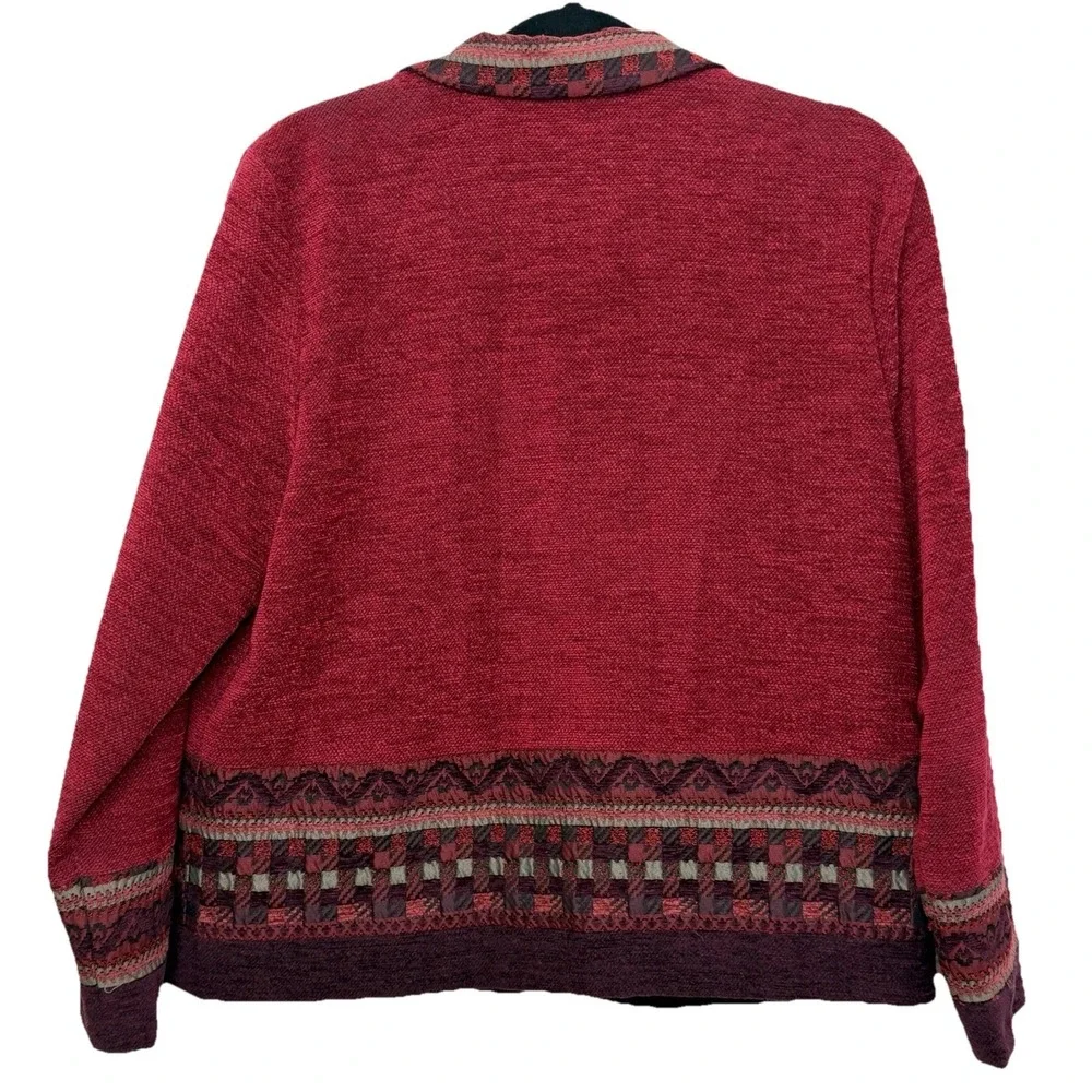 Vintage 90s Coldwater Creek Medium Southwestern Red Boho Jacket Western Heritage